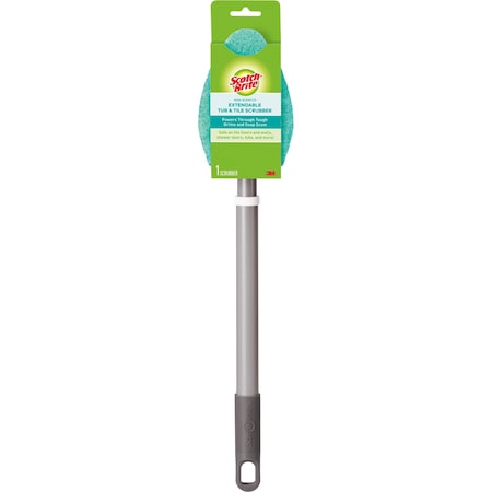 3M Bath Scrubber, Nonscratch, w/2' Hvy-dty Handle, , BE/SR, PK 4 MMM549X4CT